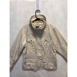 St. Johns Bay Tan Utility Jacket With Multiple Pockets Size L
